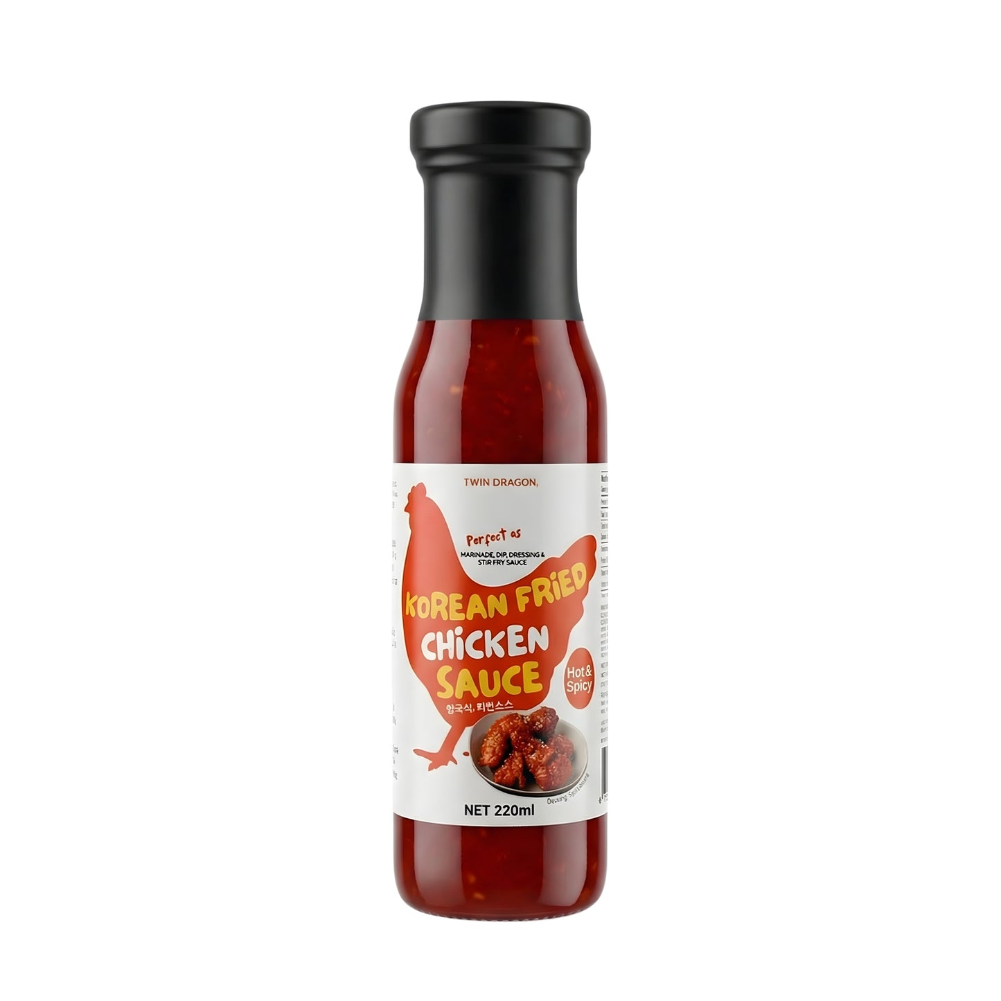 KOREAN FRIED CHICKEN SAUCE HOT AND SPICY 6 x 220ml TWIN DRAGON