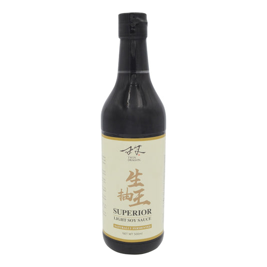 SUPERIOR LIGHT SOY SAUCE 12 x 500ml TWIN DRAGON