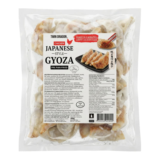 FROZEN PRE PAN-FRIED CHICKEN GYOZA 10 x 600g TWIN DRAGON