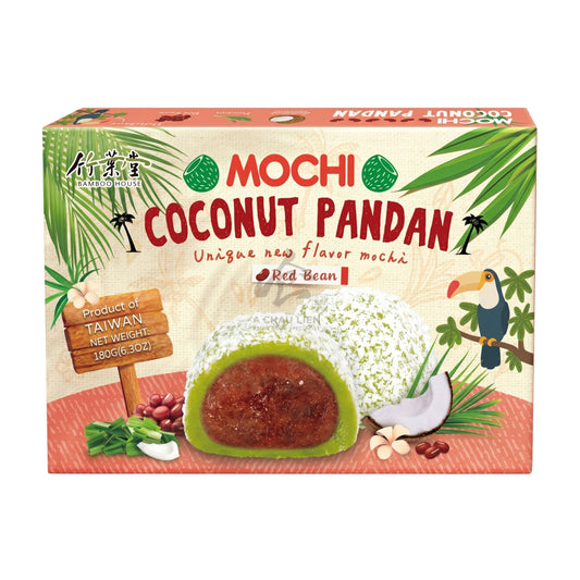 COCONUT PANDAN MOCHI RED BEAN 24 x 180g BAMBOO HOUSE
