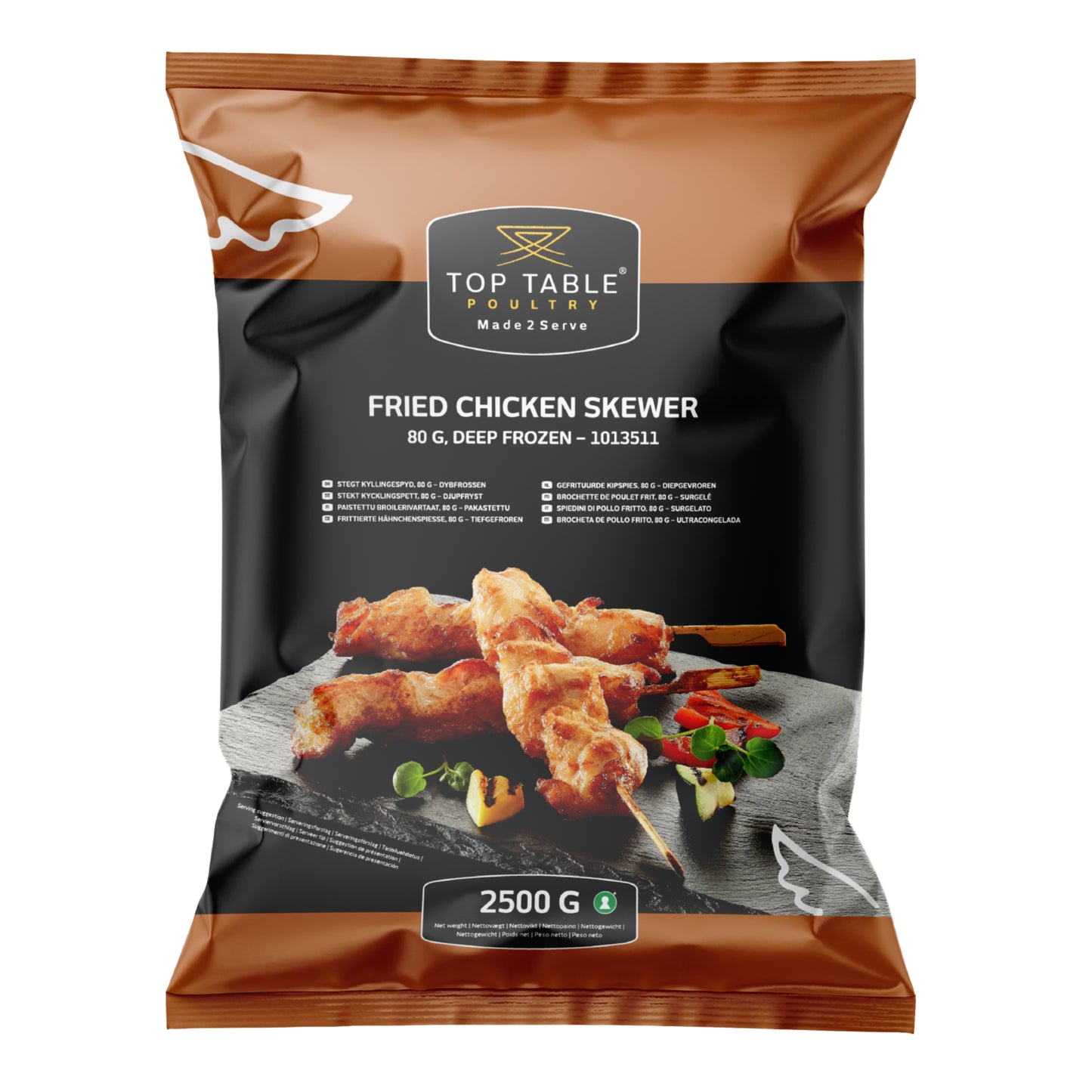 FRIED CHICKEN SKEWER (80G) 2 x 2.5kg TOPTABLE