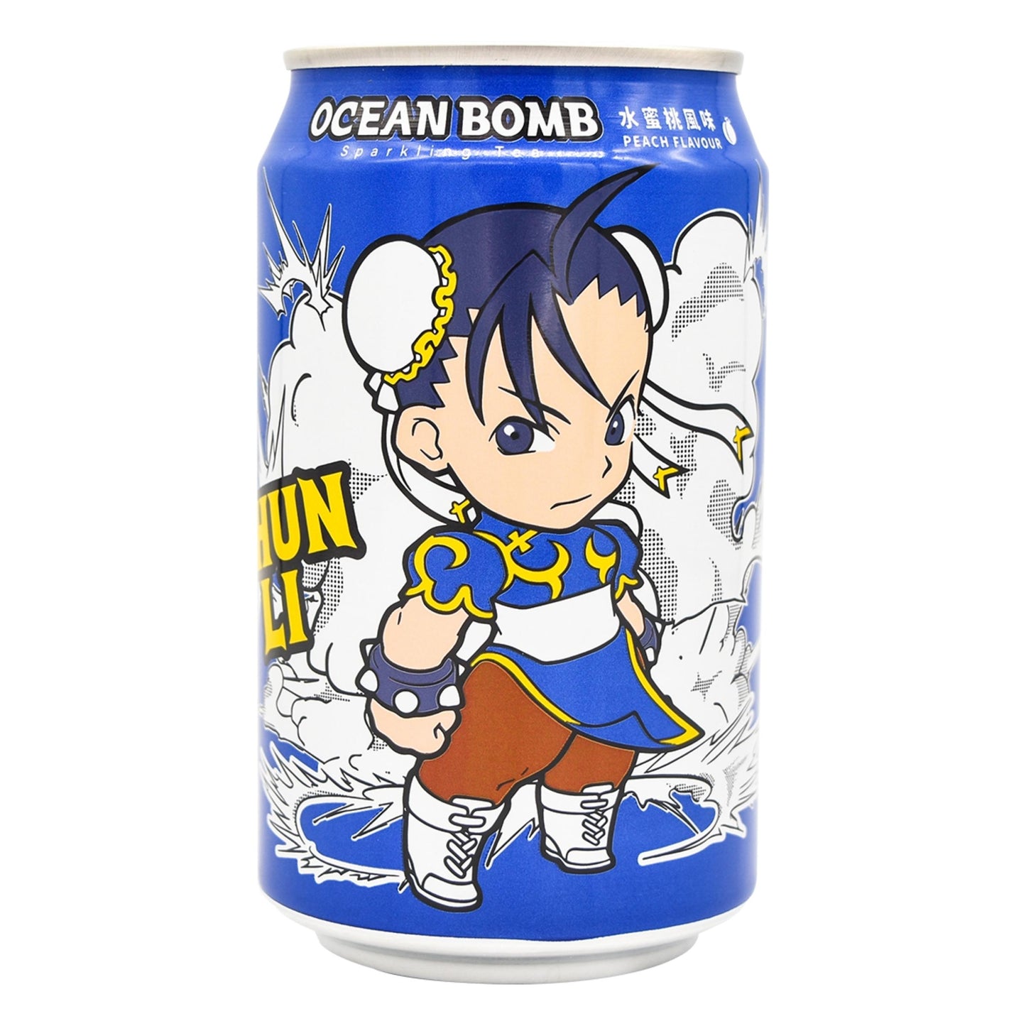 STREET FIGHTER PEACH SPARKLING TEA 24 x 330ml OCEAN BOMB