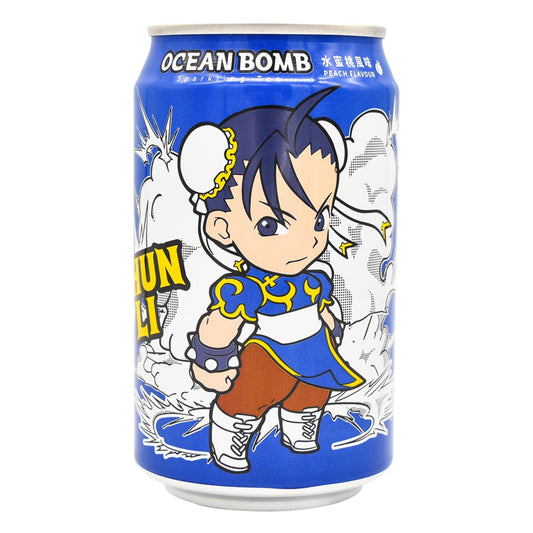 STREET FIGHTER PEACH SPARKLING TEA 24 x 330ml OCEAN BOMB