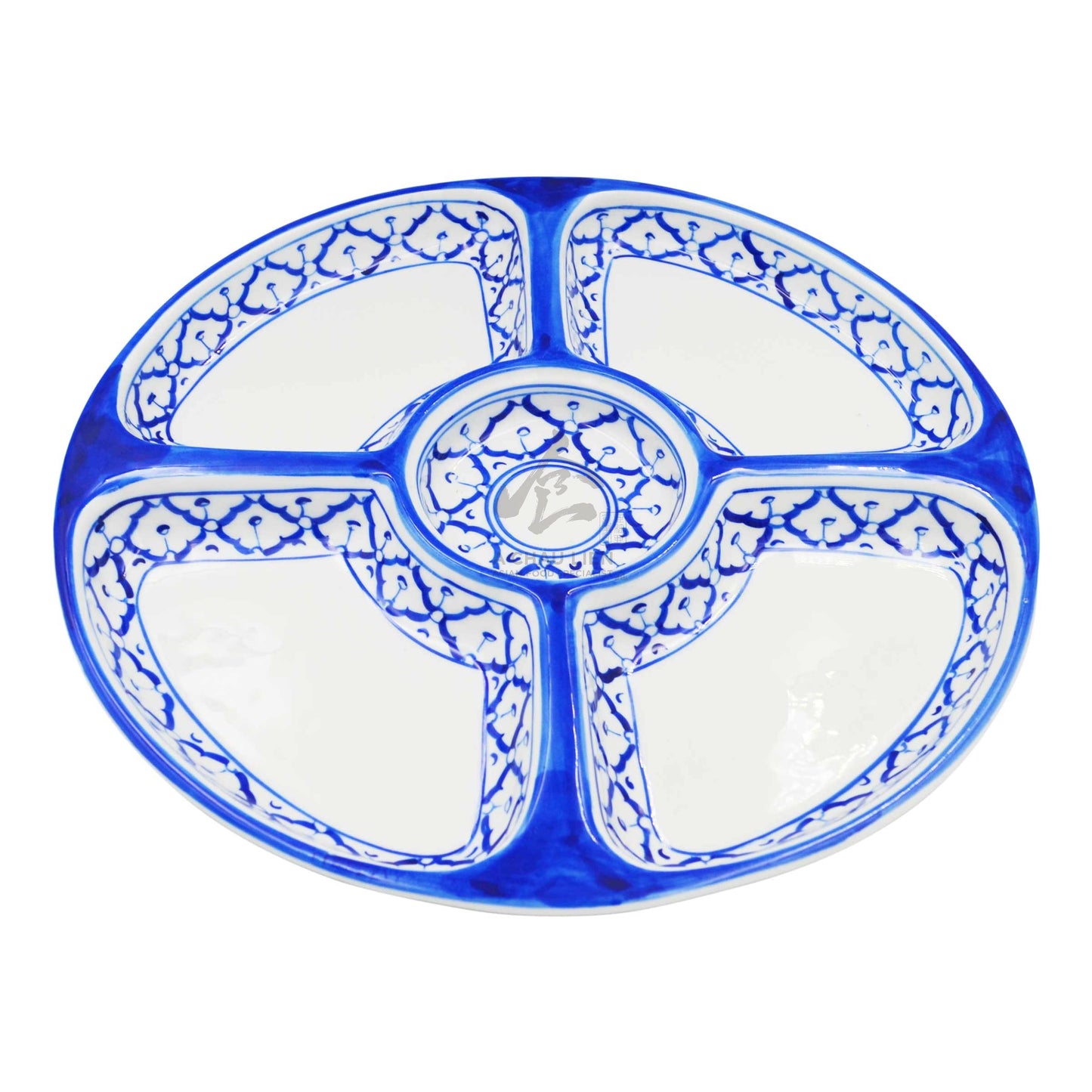 ROUND APPETIZER PLATE 4 SEASON (P095) B&W