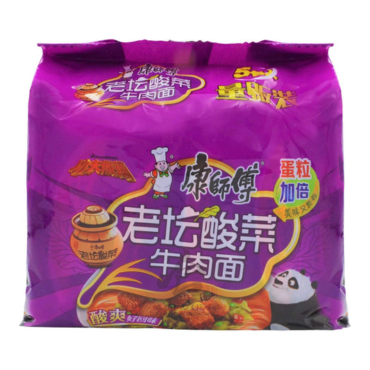 INSTANT NOODLE BEEF WITH PICKLED VEGETABLE (5PCS X 117G) 6 x 585g MASTER KONG