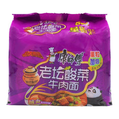 INSTANT NOODLE BEEF WITH PICKLED VEGETABLE (5PCS X 117G) 6 x 585g MASTER KONG