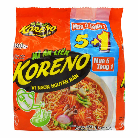 KORENO INSTANT KIMCHI NOODLE SOUP JUMBO 6 x 450g PALDO