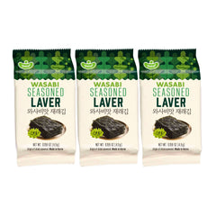 WASABI SEASONED SEAWEED LAVER (3PCS X 4.5G) 24 x 13.5g DELIEF