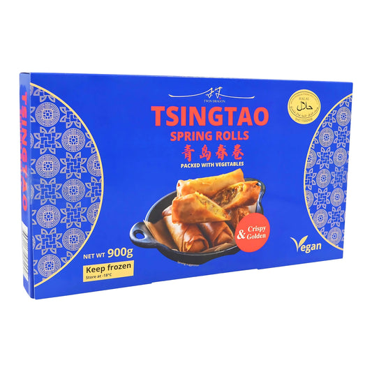 FROZEN PREMIUM TSINGTAO SPRING ROLLS ROUND 10 x 900g TWIN DRAGON