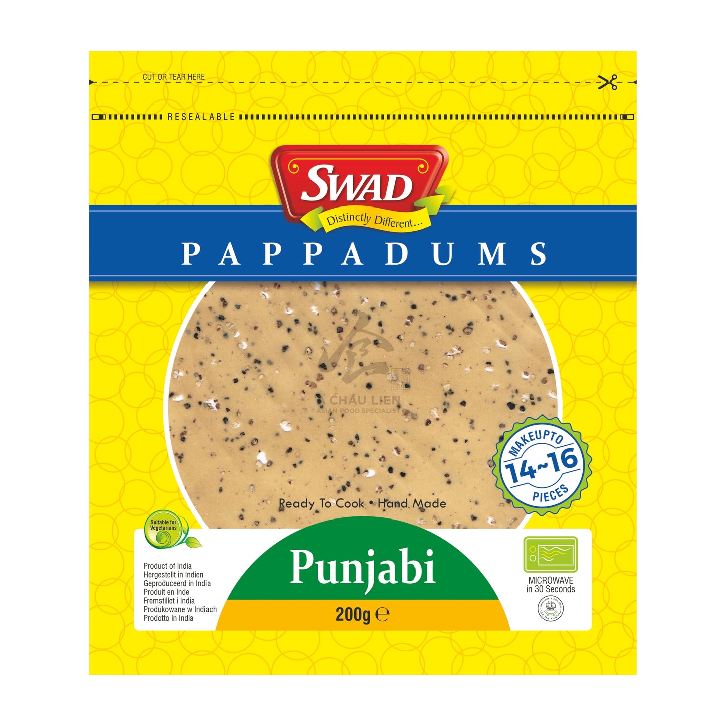 PAPPADUMS PUNJABI 10 x 200g SWAD