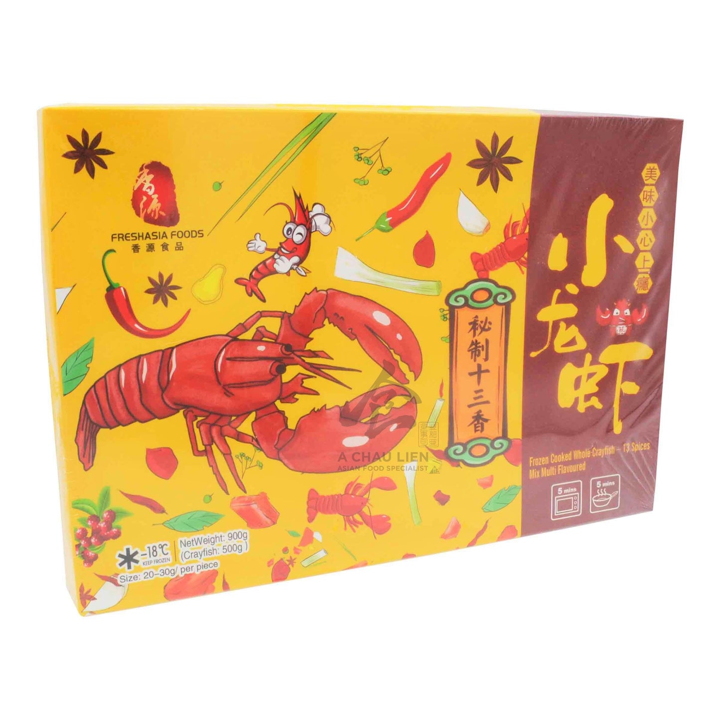 FROZEN COOKED WHOLE CRAYFISH MIX MULTI FLAVOURED 10 x 900g FRESH ASIA