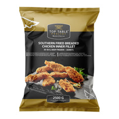 SOUTHERN FRIED BREADED CHICKEN INNER FILLET (30-50G) 2 x 2.5kg TOPTABLE