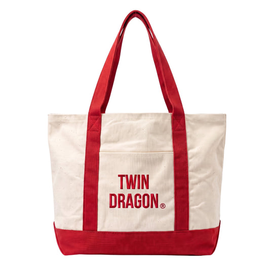 CANVAS TOTE BAG RED TWIN DRAGON