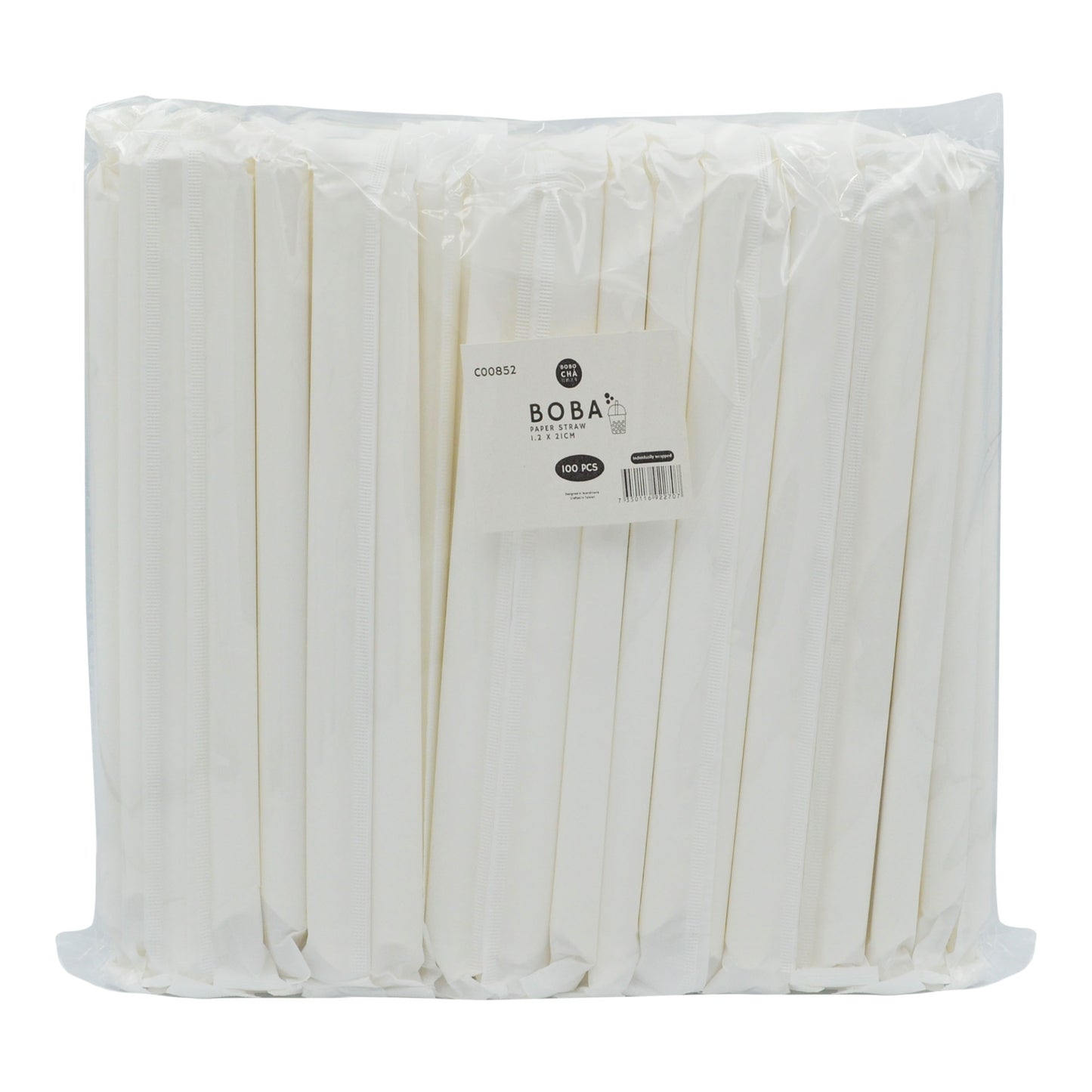 BOBA PAPER STRAW 1.2 X 21CM (200PCS) 10 x 200pcs BOBO CHA