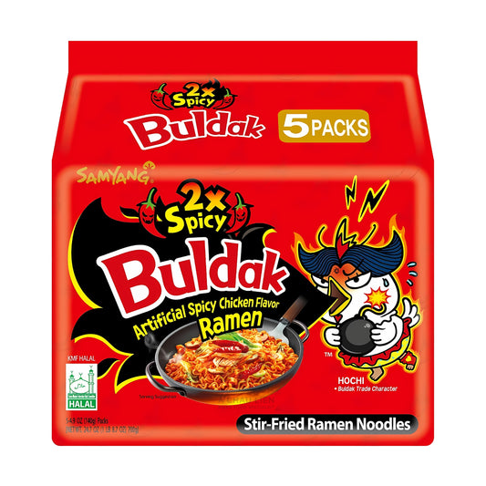 BULDAK HOT CHICKEN FLAVOR RAMEN 2X SPICY (5PCS X 140G) 8 x 700g SAMYANG