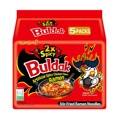 BULDAK HOT CHICKEN FLAVOR RAMEN 2X SPICY (5PCS X 140G) 8 x 700g SAMYANG
