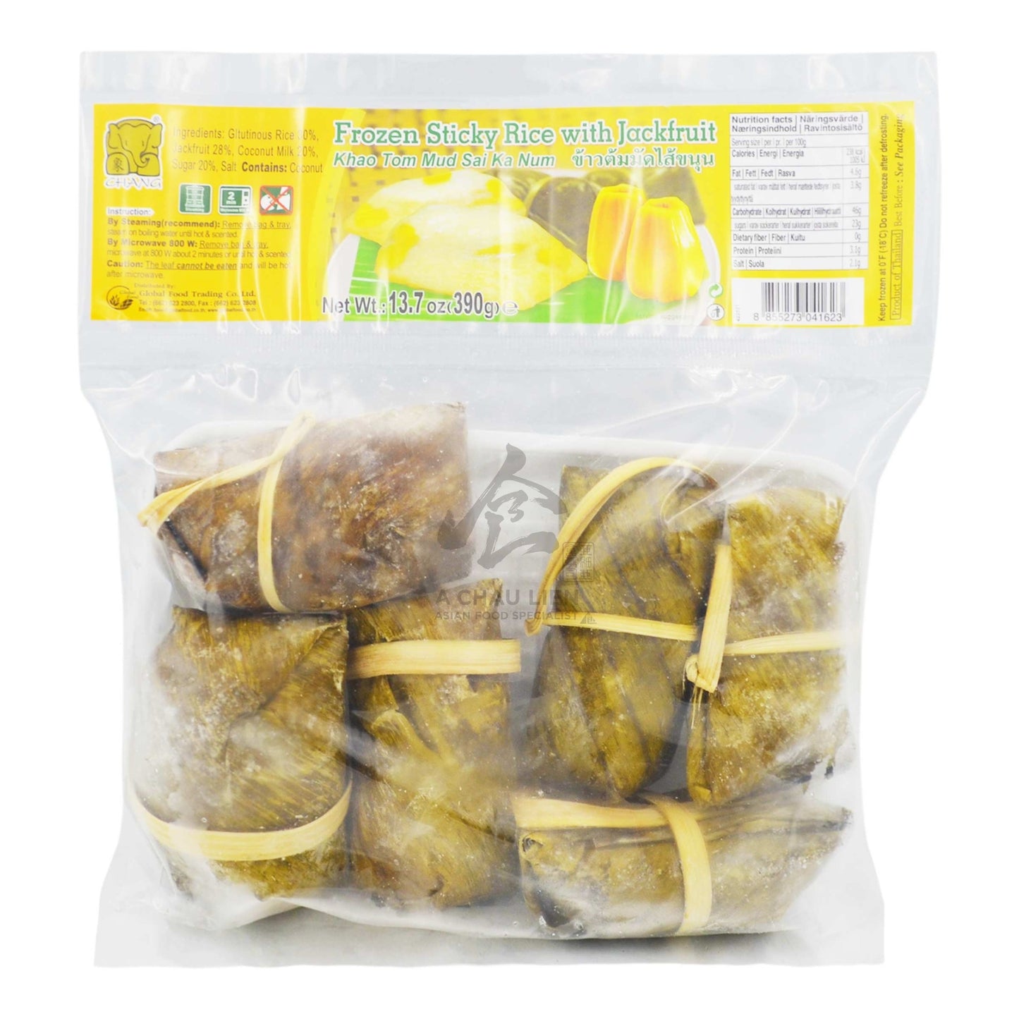 FROZEN STICKY RICE  WITH JACKFRUIT (KHAO TOM MUD SAI KA NUN) 24 x 390g CHANG