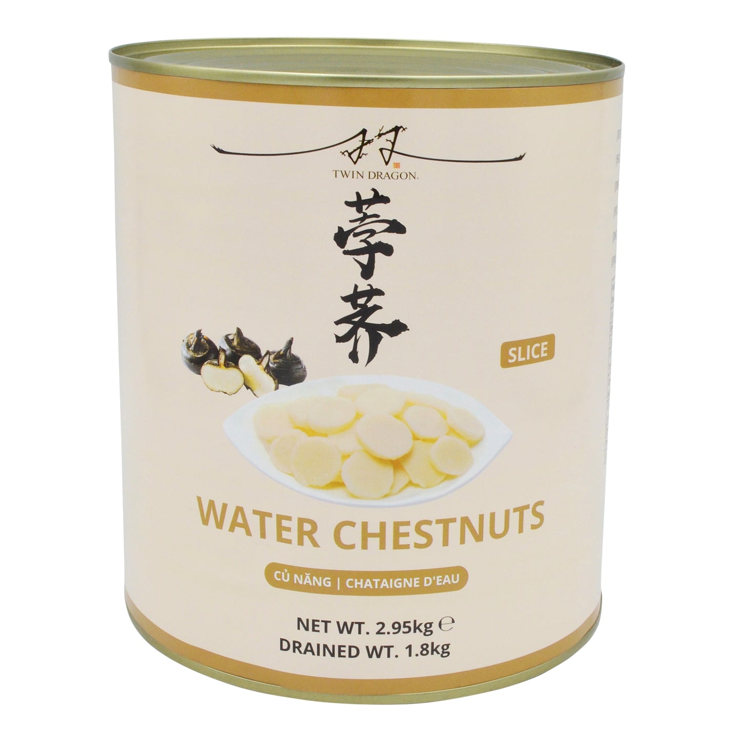 WATER CHESTNUT SLICE 6 x 2.95kg TWIN DRAGON