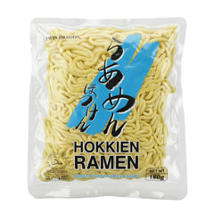 FRESH HOKKIEN RAMEN NOODLES 10 x 180g TWIN DRAGON