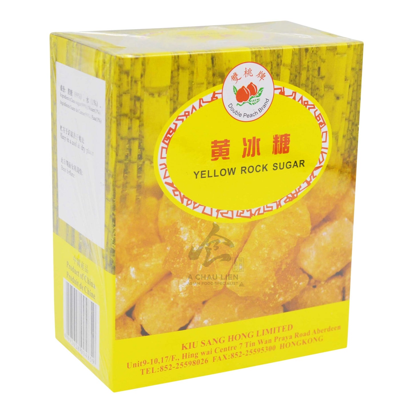 YELLOW ROCK SUGAR 50 x 400g DOUBLE PEACH