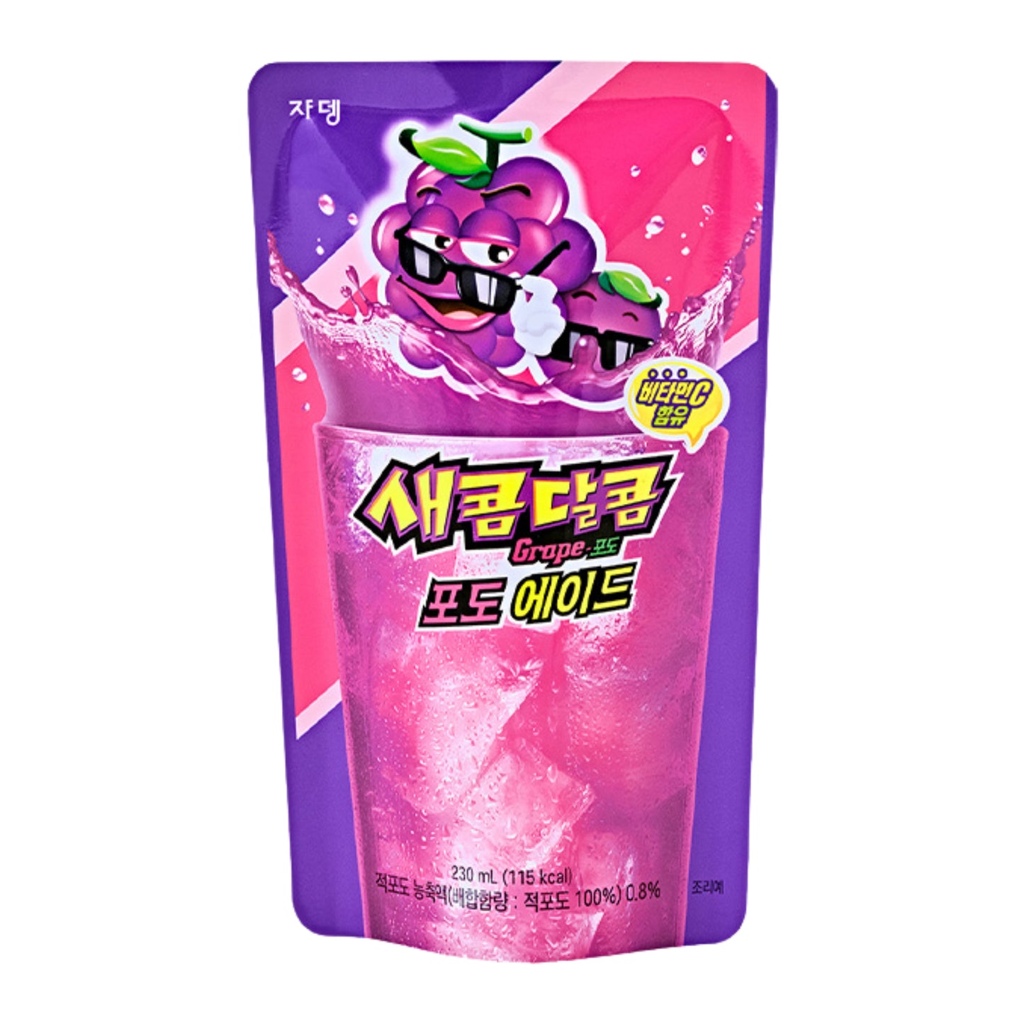 ZAPPO SWEET & SOUR SOFT CANDY GRAPE ADE POUCH (10PCS X 230ML) 3 x 2.3L JARDIN
