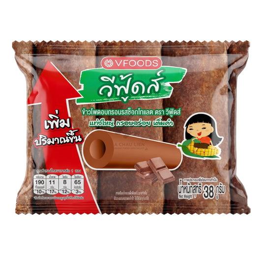 CORN ROLL CHOCOLATE FLAVOR (6PCS X 38G) 12 x 228g V-FOODS