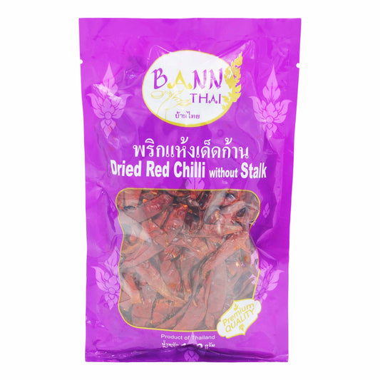 DRIED CHILI W/O STALK S 30 x 100g BANN THAI