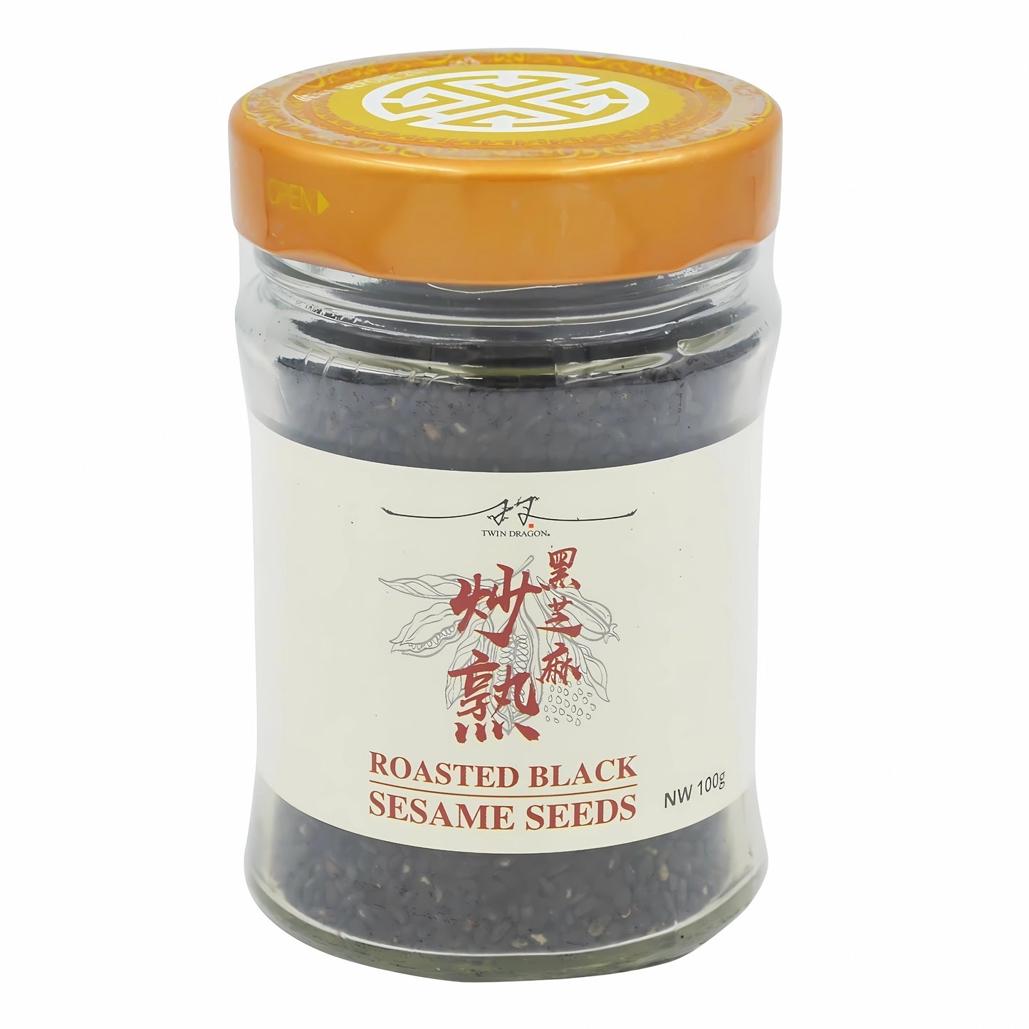 ROASTED BLACK SESAME SEEDS 12 x 100g TWIN DRAGON