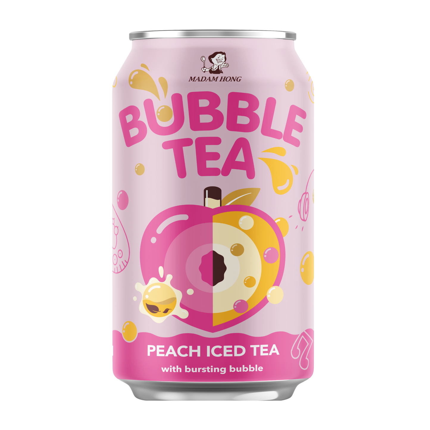 PEACH ICED TEA POPPING BOBA 24 x 320ml HONG DA MA