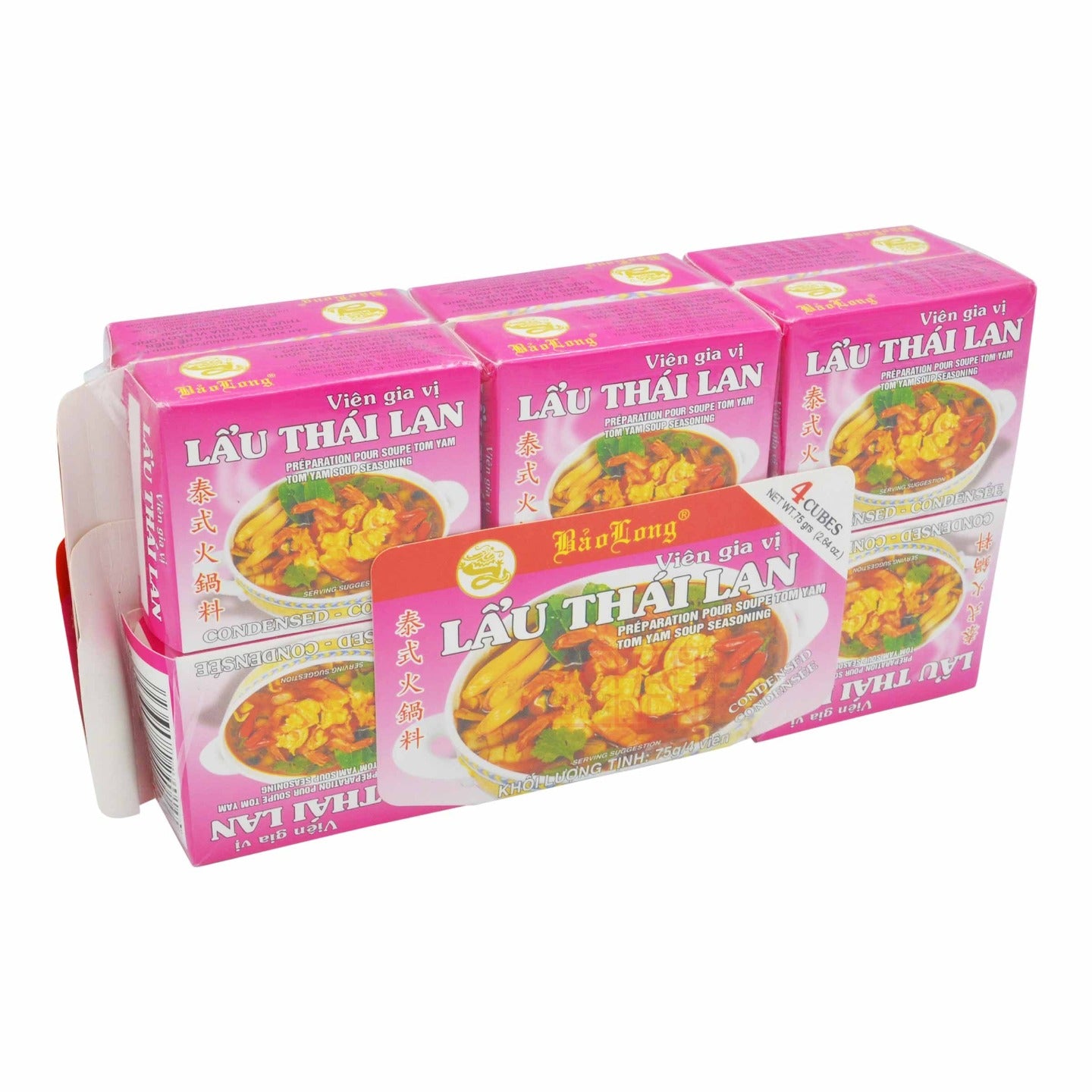 LAU THAI (TOM YUM) LAN SOUP SEASONING (75G X 12PCS) 12 x 900g BAO LONG