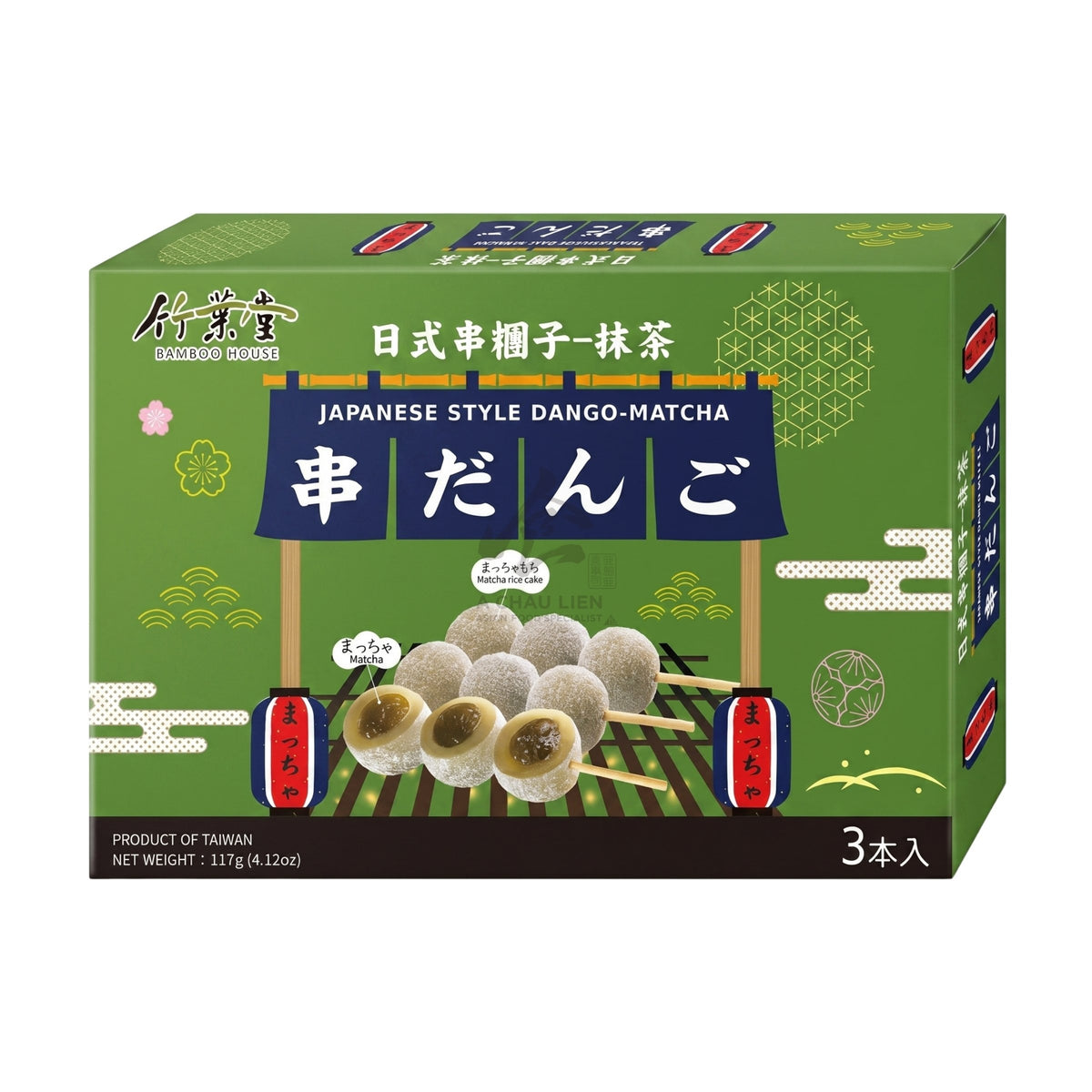 JAPANESE STYLE DANGO MOCHI BALLS MATCHA 24 x 117g BAMBOO HOUSE