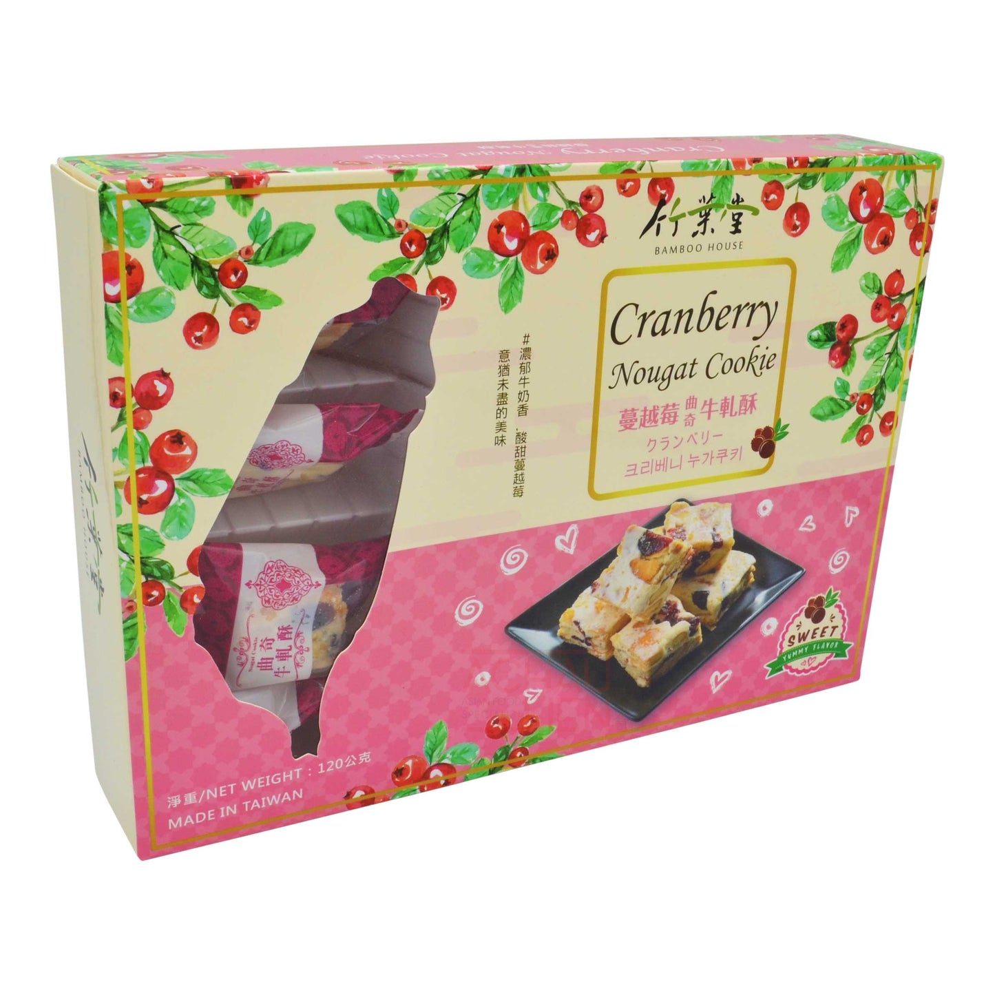 CRANBERRY NOUGAT COOKIE 15 x 120g BAMBOO HOUSE