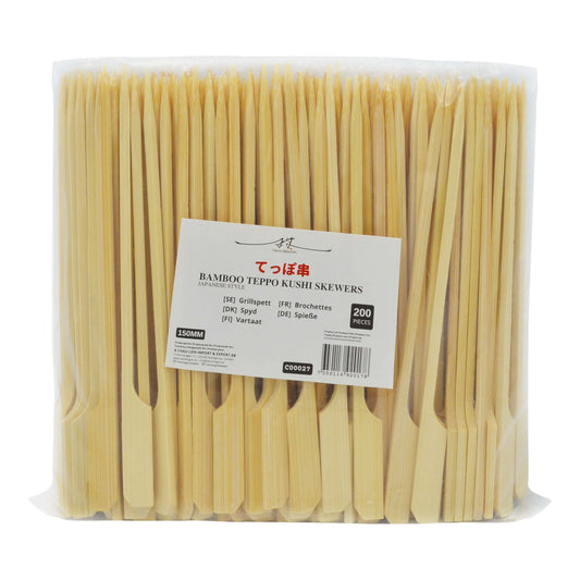 BAMBOO TEPPO SKEWERS 150MM (200PCS ) 50 x 150mm TWIN DRAGON
