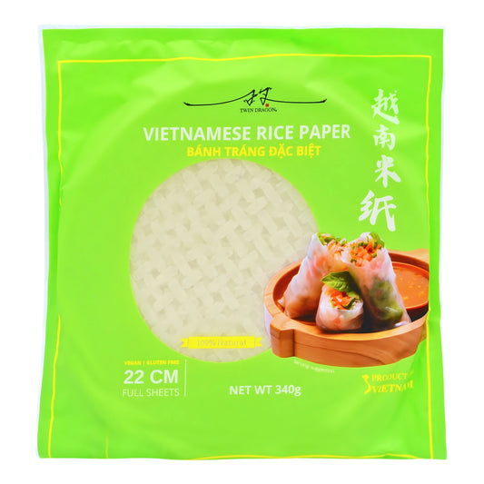 RICE PAPER 22CM 24 x 340g TWIN DRAGON