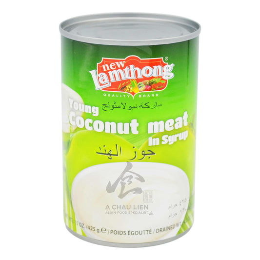 CANNED YOUNG COCONUT MEAT IN SYRUP 24 x 425g NEW LAMTHONG