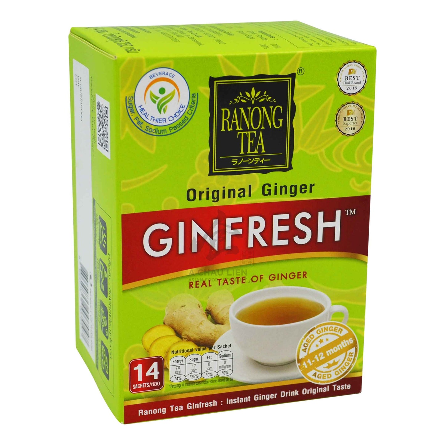 INSTANT GINGER POWDER ORIGINAL GINFRESH 24 x 252g RANONG TEA