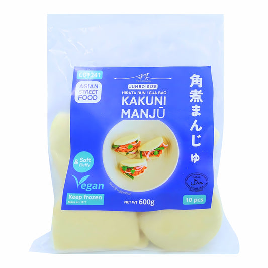 FROZEN JUMBO HIRATA | GUA BAO | BAO BUNS (10 PCS X 60G) 10 x 600g TWIN DRAGON