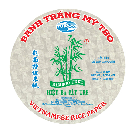 RICE PAPER 16CM ROUND 44 x 340g BAMBOO TREE