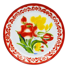 ALUMINUM TRAY (40CM) RED & WHITE FLOWER PRINT RABBIT BRAND