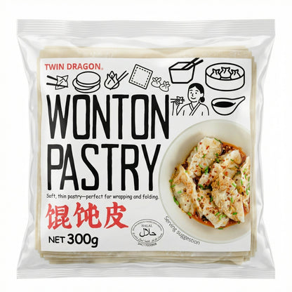 WONTON PASTRY 12 x 300g TWIN DRAGON