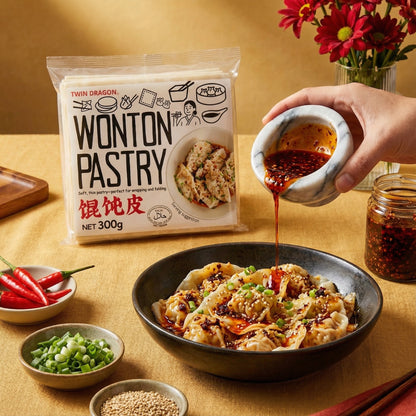 WONTON PASTRY 12 x 300g TWIN DRAGON