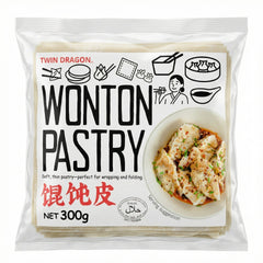 WONTON PASTRY 12 x 300g TWIN DRAGON