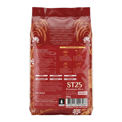 ST25 SUPER PREMIUM RICE 1 x 20kg TWIN DRAGON