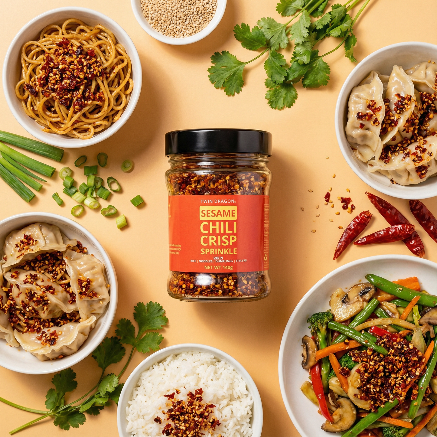 SESAME CHILI CRISP SPRINKLE 20 x 140g TWIN DRAGON