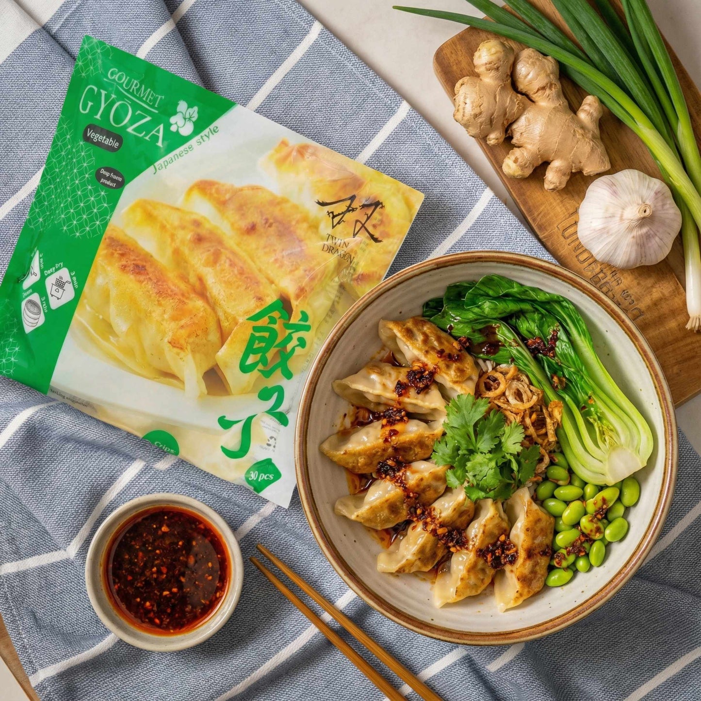 FROZEN VEGETABLE GYOZA 10 x 600g TWIN DRAGON