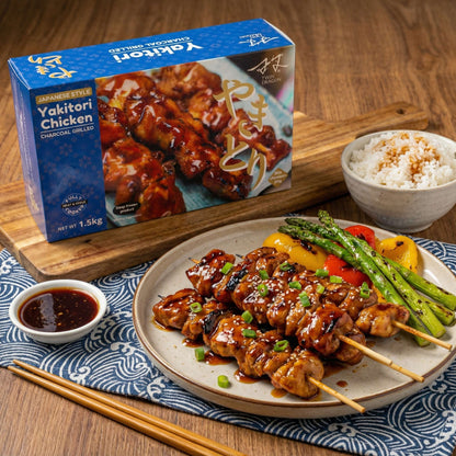 FROZEN JAPANESE STYLE YAKITORI CHICKEN SKEWERS (50PCS X 30G) 6 x 1.5kg TWIN DRAGON