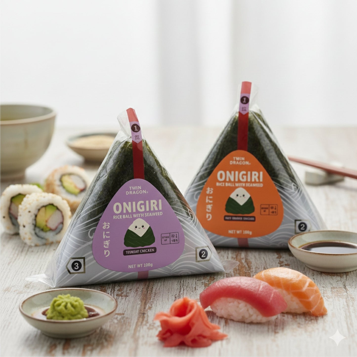 FROZEN ONIGIRI TERIYAKI CHICKEN (20PCS X 100G) 4 x 2kg TWIN DRAGON