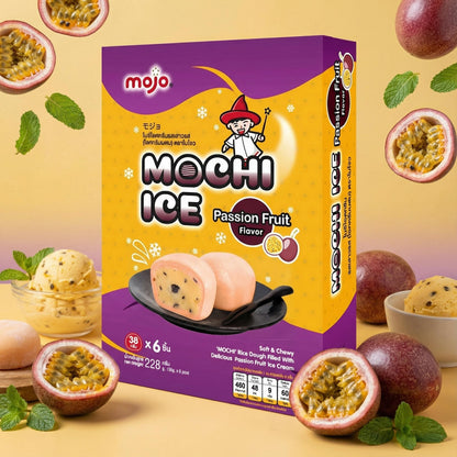 MOCHI ICE PASSION FRUIT (6PCS X 38G) 12 x 228g MOJO