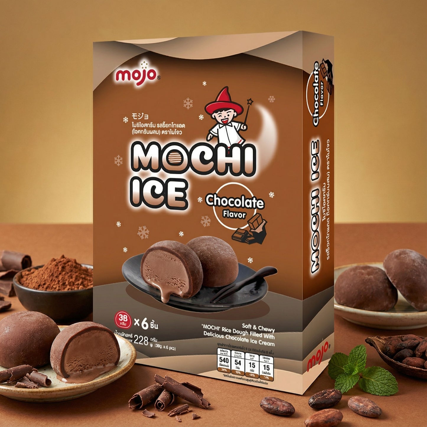 MOCHI ICE CHOCOLATE (6PCS X 38G) 12 x 228g MOJO